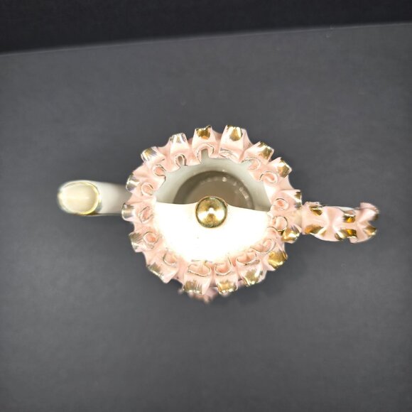 VTG Porcelain French Teapot Vase Floral Figurine Capodimonte Style - Picture 5 of 8